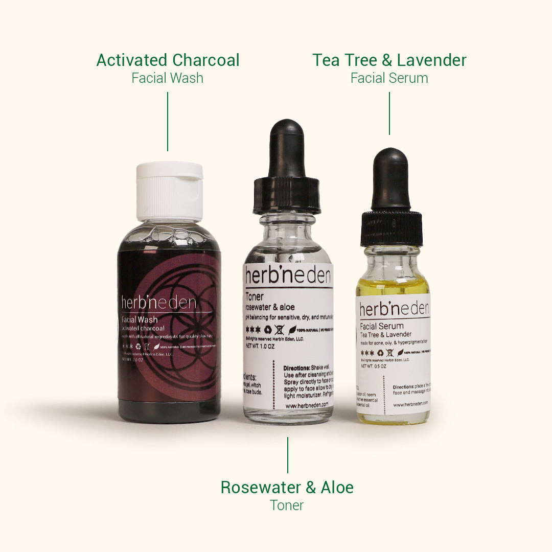 tea tree and lavender for acne Mini Facial Kit: Skin Care Routine for Oily Skin – Herb'N Eden
