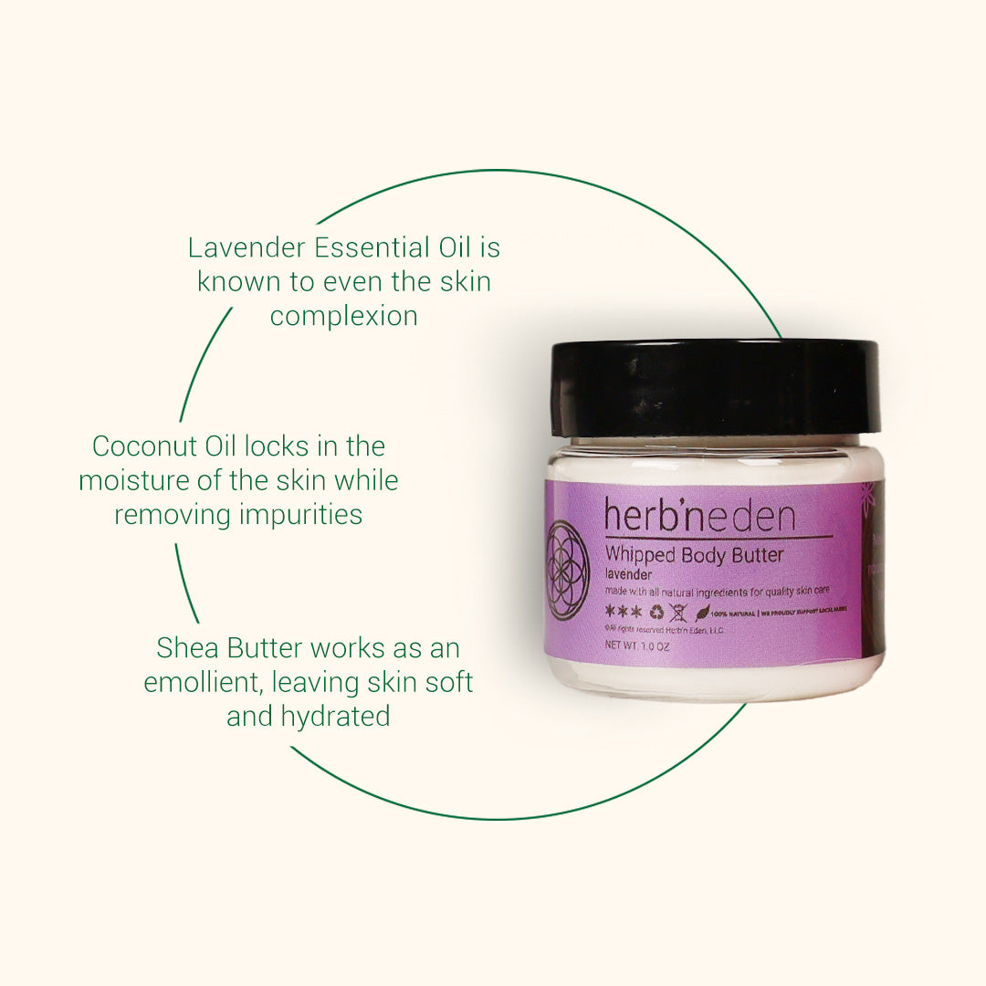 all-natural lavender mini body butter made with all natural essential oils | herb'neden