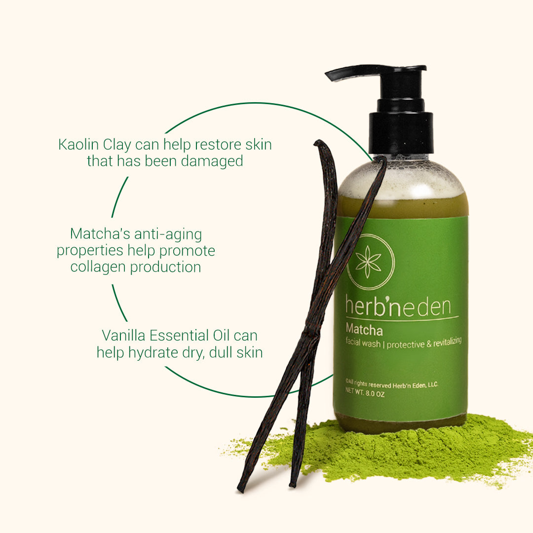 Matcha Facial Wash | Antioxidant Cleanser | herb'neden – Herb'N Eden