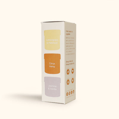 all-natural refreshing mini body butter set packaging | herb'neden
