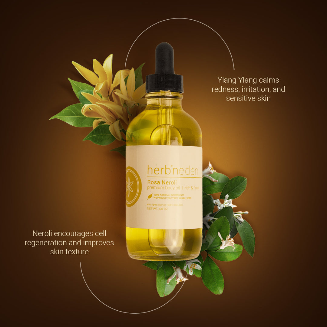 Rosa Neroli Body Oil | Luxury Floral Body Oil | Herb'N Eden