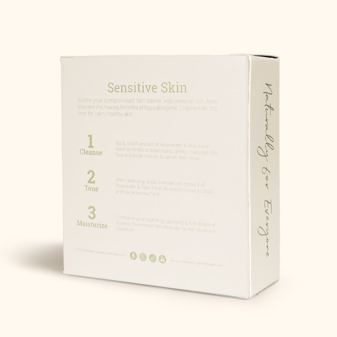 sensitive skin mini facial kit packaging | herbneden