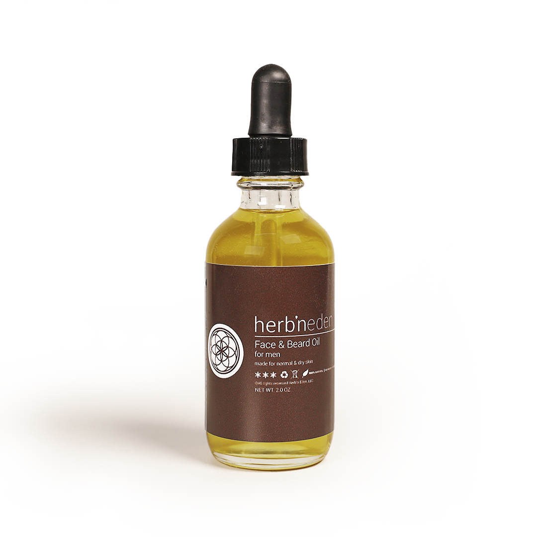 all-natural face & beard oil handmade with a rich and earthy blend of essential oils just for men | herbneden