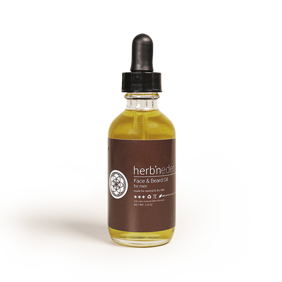 all-natural face & beard oil handmade with a rich and earthy blend of essential oils just for men | herbneden