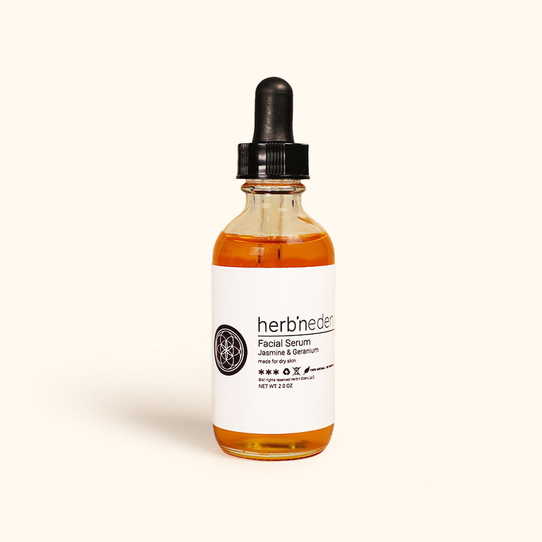 all-natural jasmine & geranium facial serum made with essential oils | herbneden