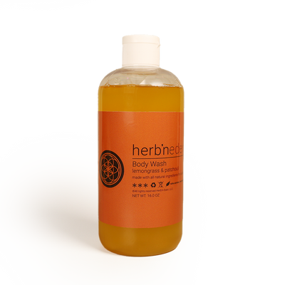 all natural lemongrass & patchouli body wash with essentials oil | herbneden
