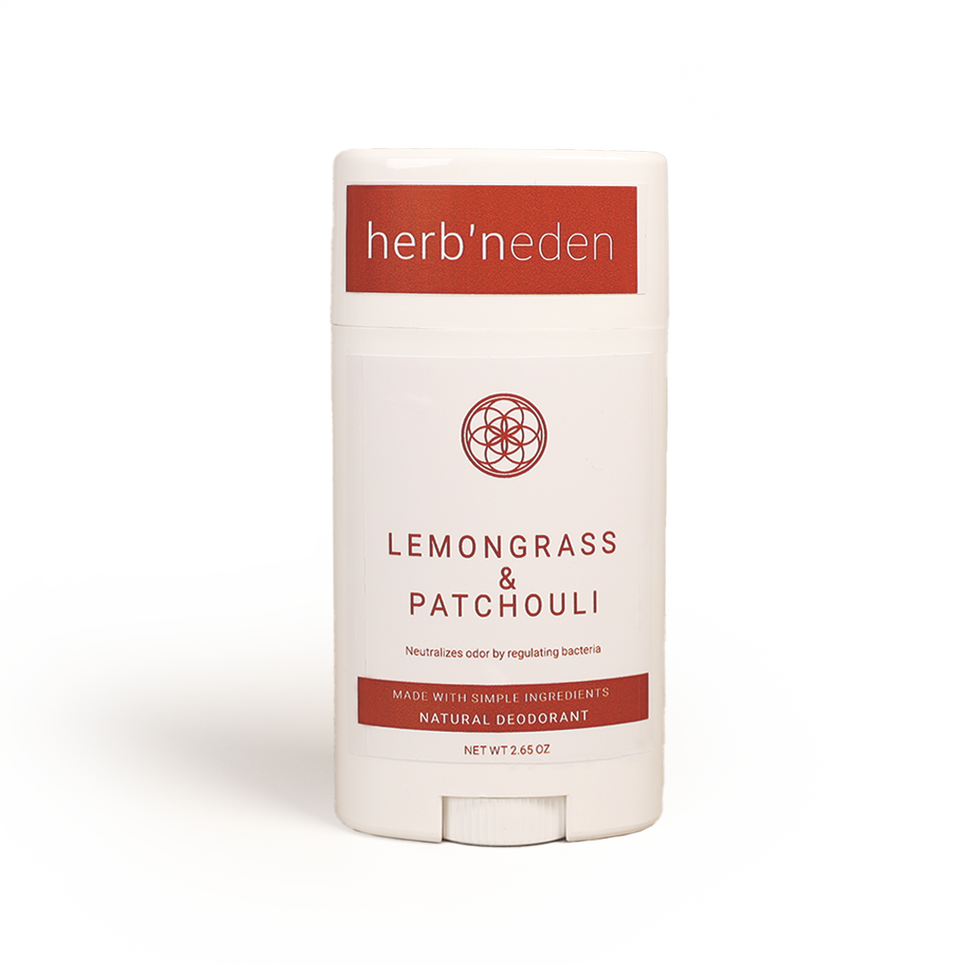 all natural lemongrass & patchouli deodorant with essentials oil | herbneden
