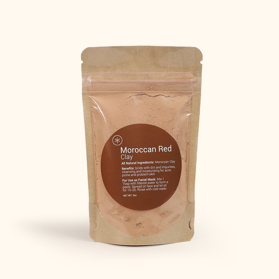 all natural moroccan red clay | facial treatment for deep cleansing and skin detoxification | herb'neden