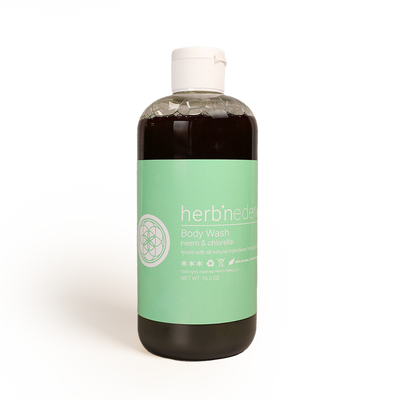 all natural neem & chlorella body wash with essential oils | herbneden