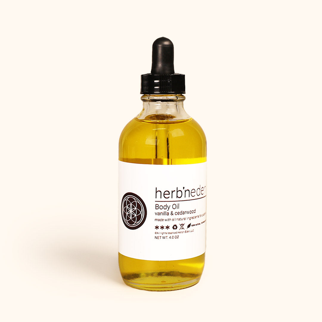 all natural vanilla & cedarwood body oil | herbneden