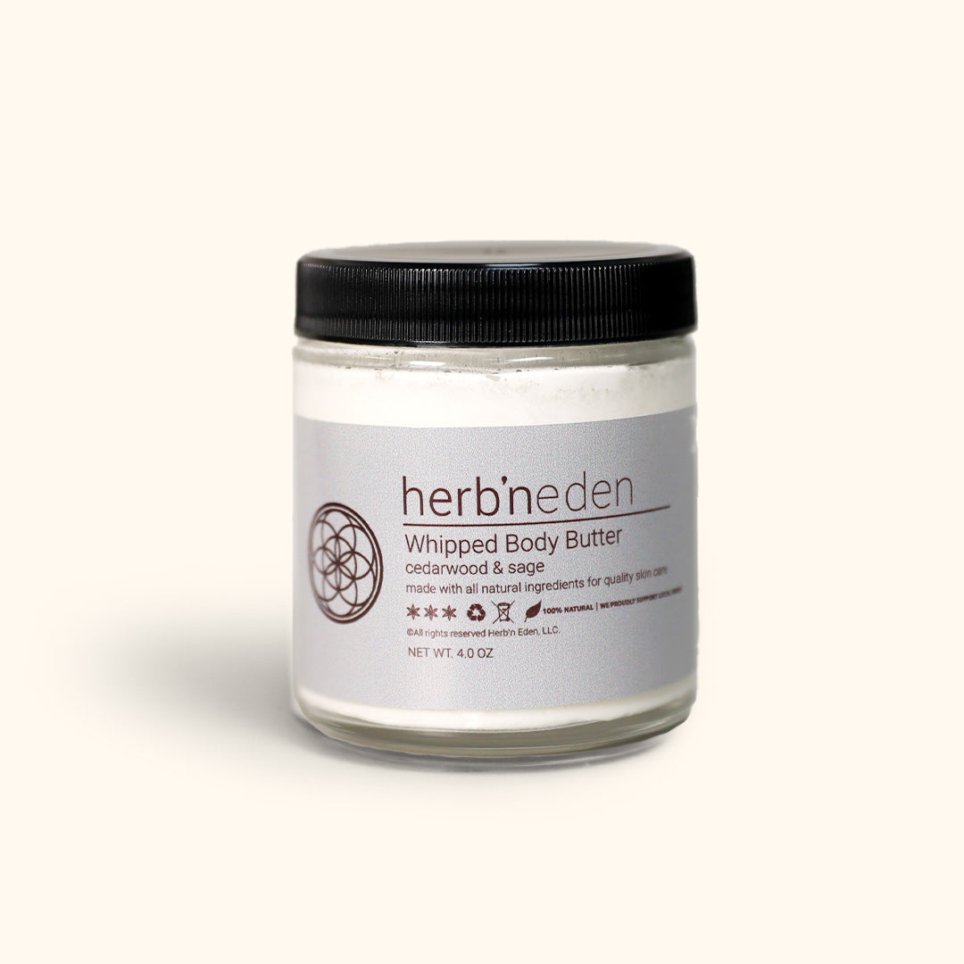 all natural cedarwood and sage body butter with essential oils | herbneden