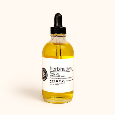 all natural cedarwood and sage body oil | natural moisturizer | herbneden