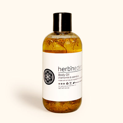 all natural chamomile and calendula body oil | essential oils moisturizer | herbneden