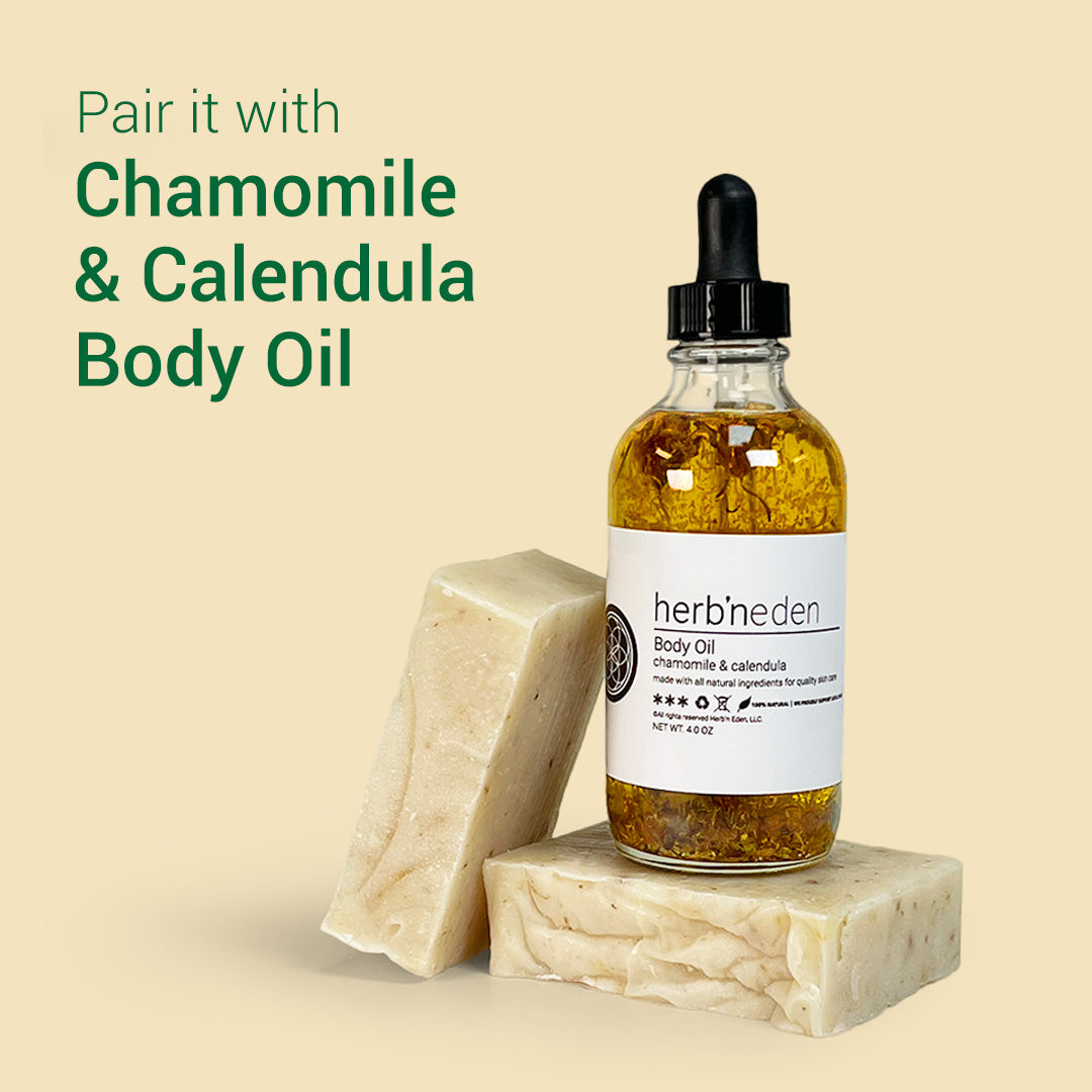 all natural chamomile and calendula bar soap | herbneden