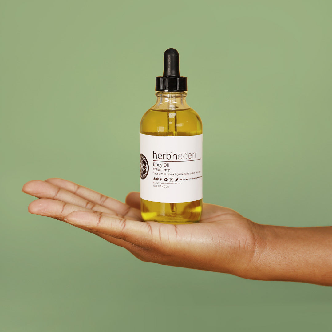 all natural citrus hemp body oil | essential oil moisturizer | herbneden