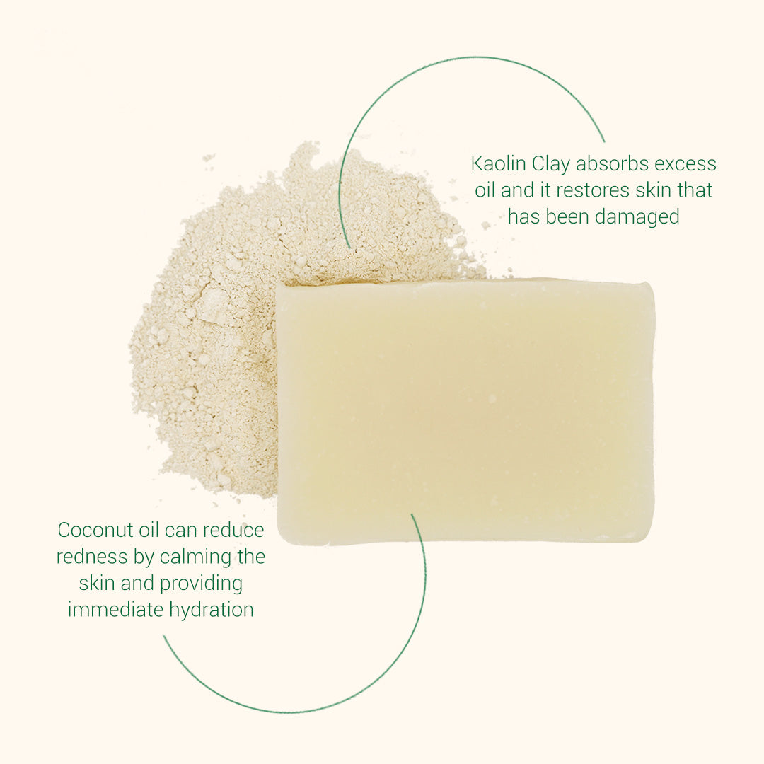 all natural handmade coconut and kaolin clay bar soap | calm and restore | sensitive skin | herbneden