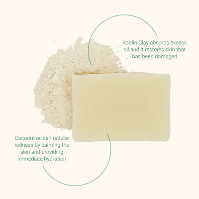 all natural handmade coconut and kaolin clay bar soap | calm and restore | sensitive skin | herbneden
