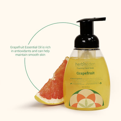 all natural foaming hand soap made with grapefruit essential oils | rich in antioxidants | herbneden