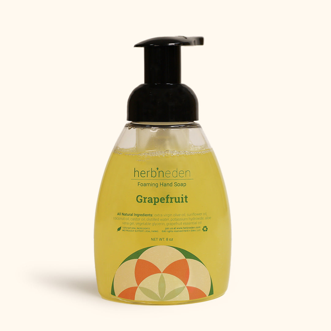 all natural grapefruit foaming hand soap made with essential oils | herbneden