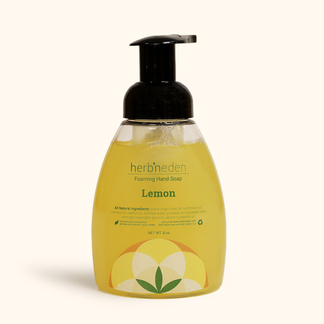 all natural lemon foaming hand soap with essential oils | herbneden