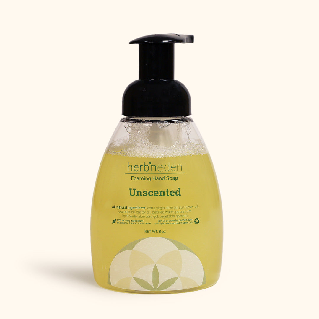 all natural unscented foaming hand soap | sensitive skin hand wash | herbneden
