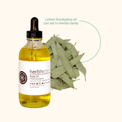 all-natural lemon eucalyptus body oil with essential oils | herbneden