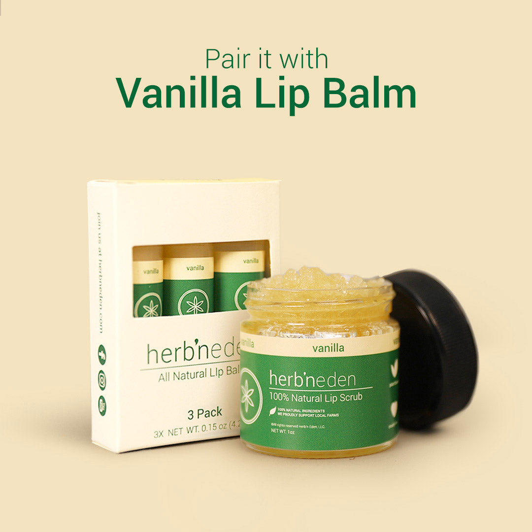 all natural vanilla lip scrub | for a gentle exfoliation | pair it with all natural vanilla lip balm | herbneden