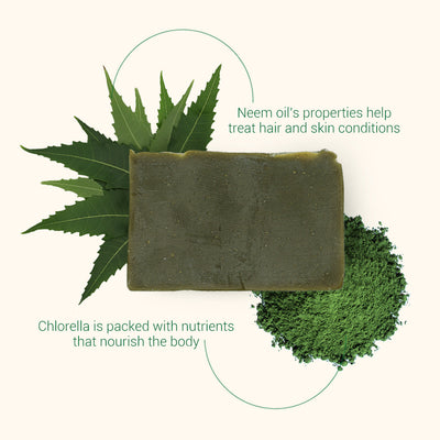 all natural neem & chlorella bar soap | herbneden