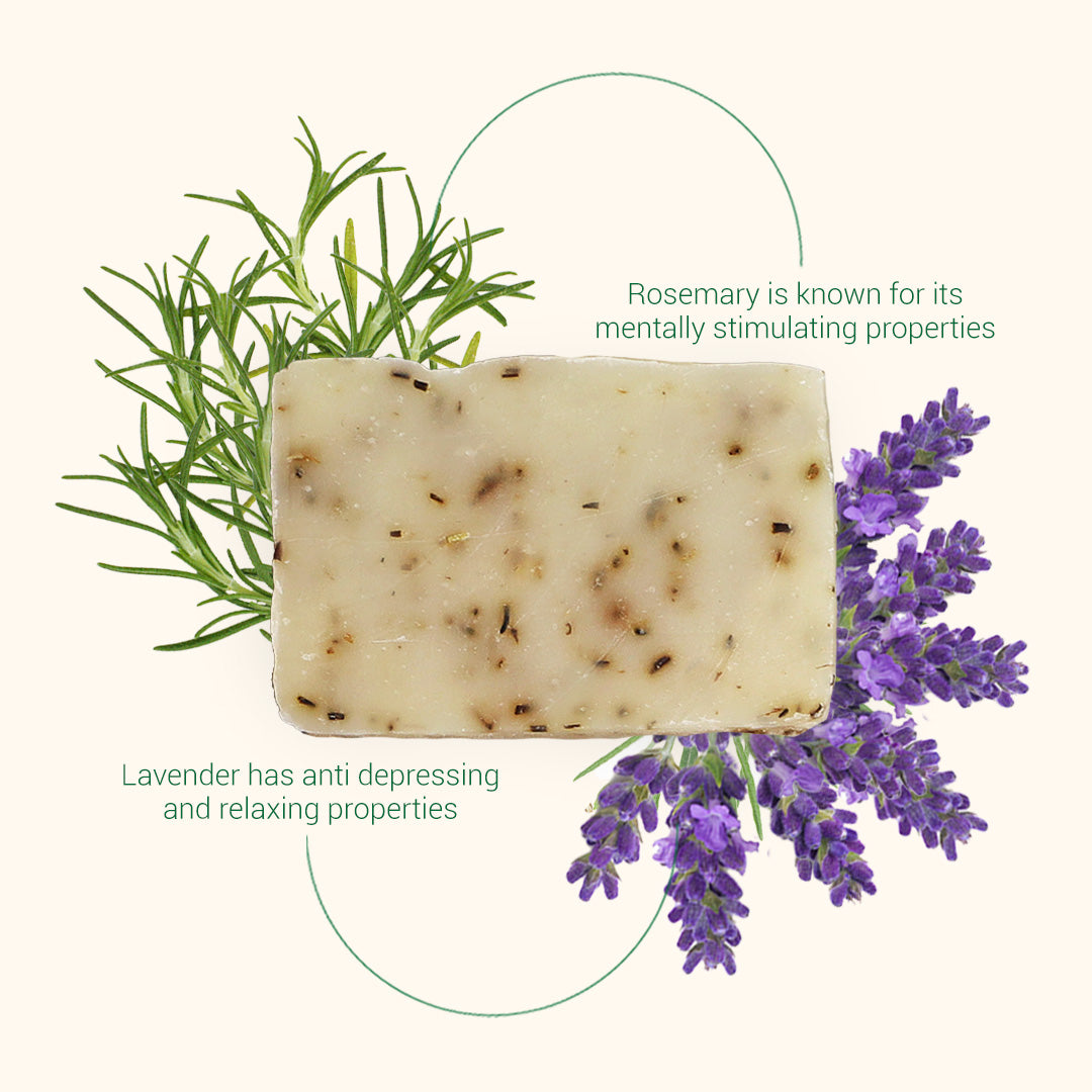 all natural rosemary & lavender bar soap | handcrafted with essential oils | herbneden