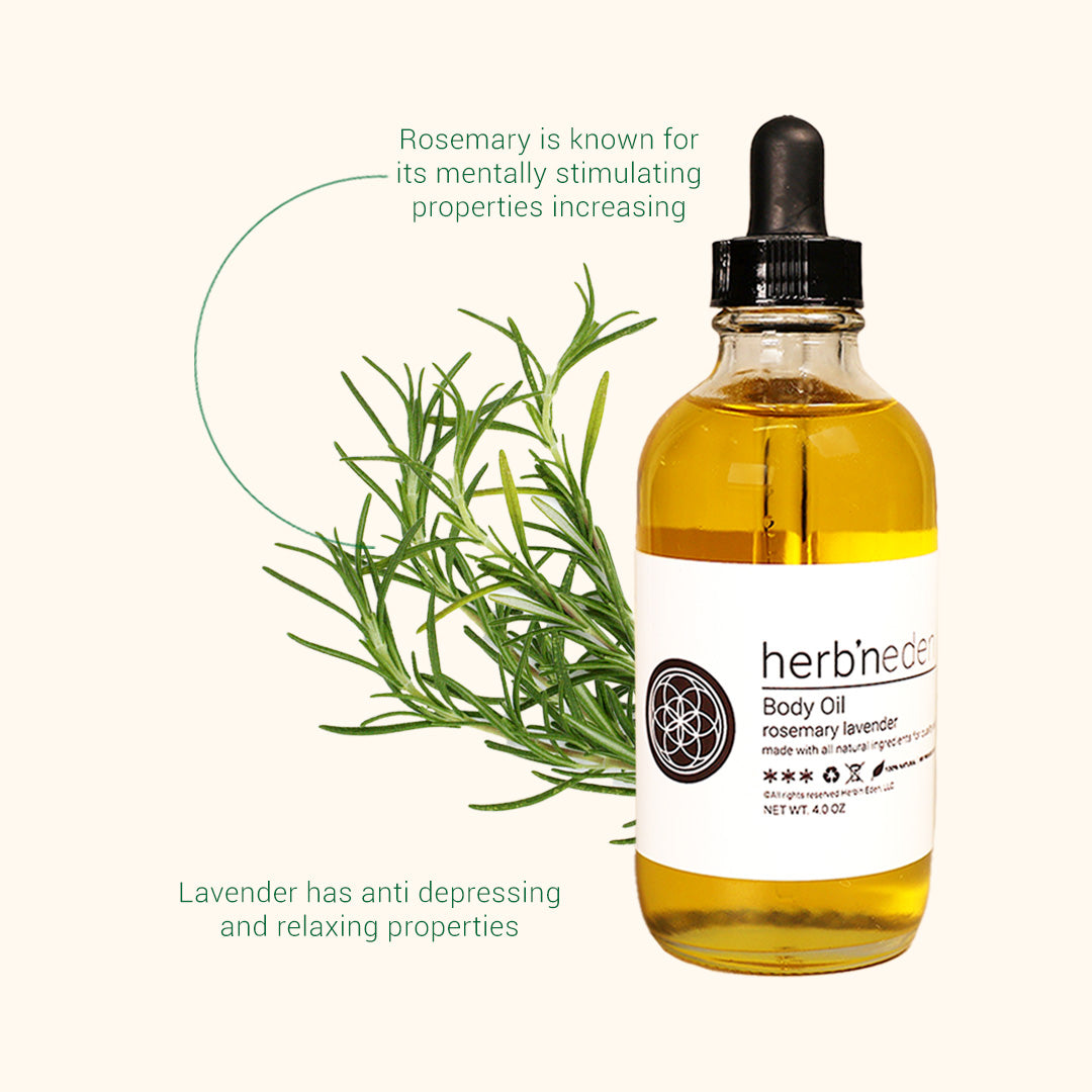 all natural rosemary & lavender body oil | herbneden