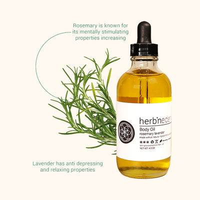 all natural rosemary & lavender body oil | herbneden