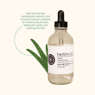 all natural rosewater & aloe facial toner | herbneden