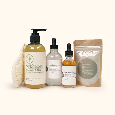 treat sensitive skin naturally with this bundle of all natural gentle facial care products | herbneden