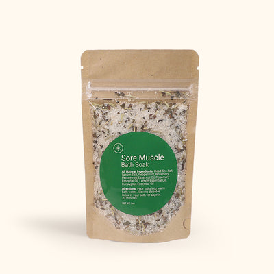 ultimate aromatherapy treatment | all natural sore muscle bath soak made with a blend of salt and herbs | herb'neden