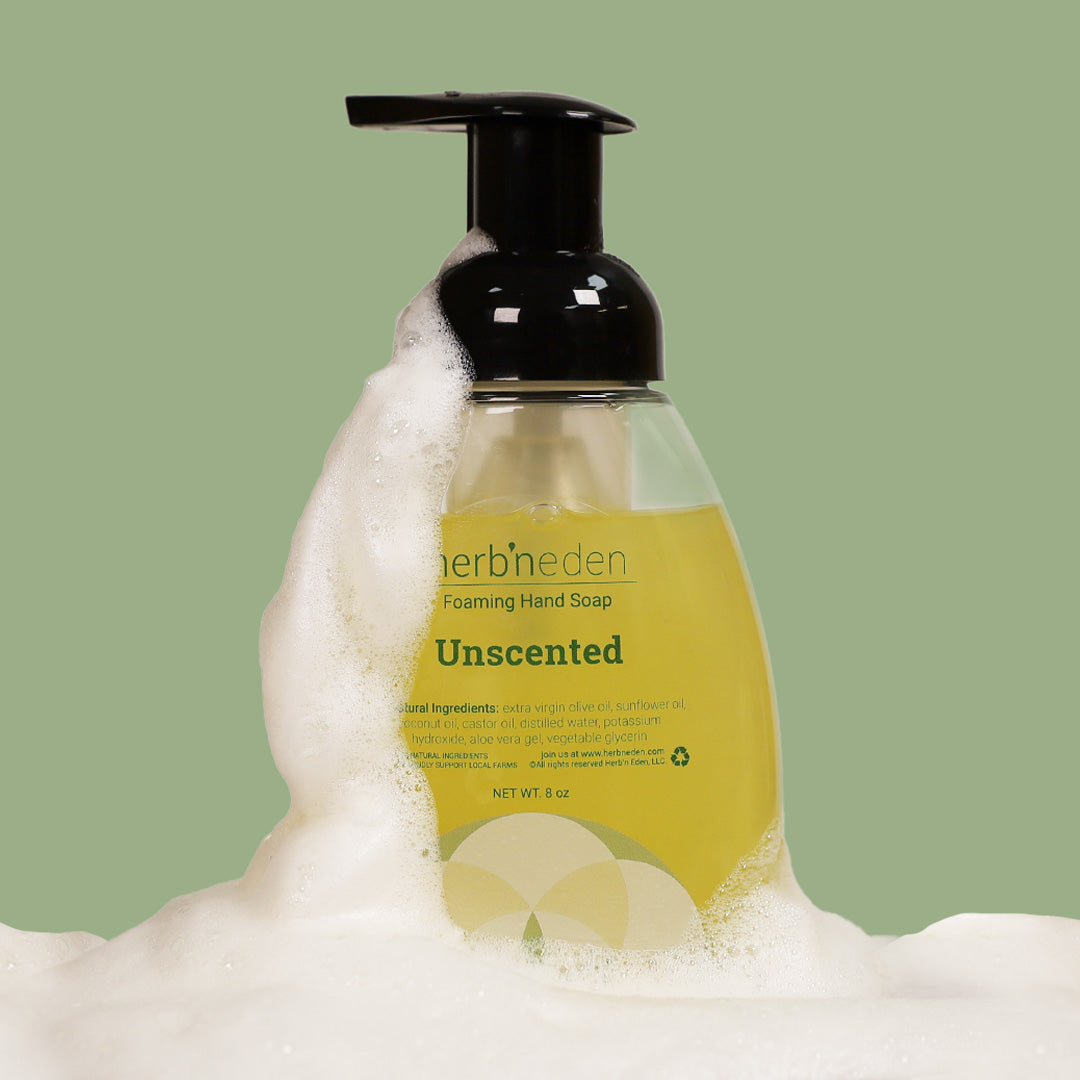 all natural unscented foaming hand soap | sensitive skin hand wash | herbneden