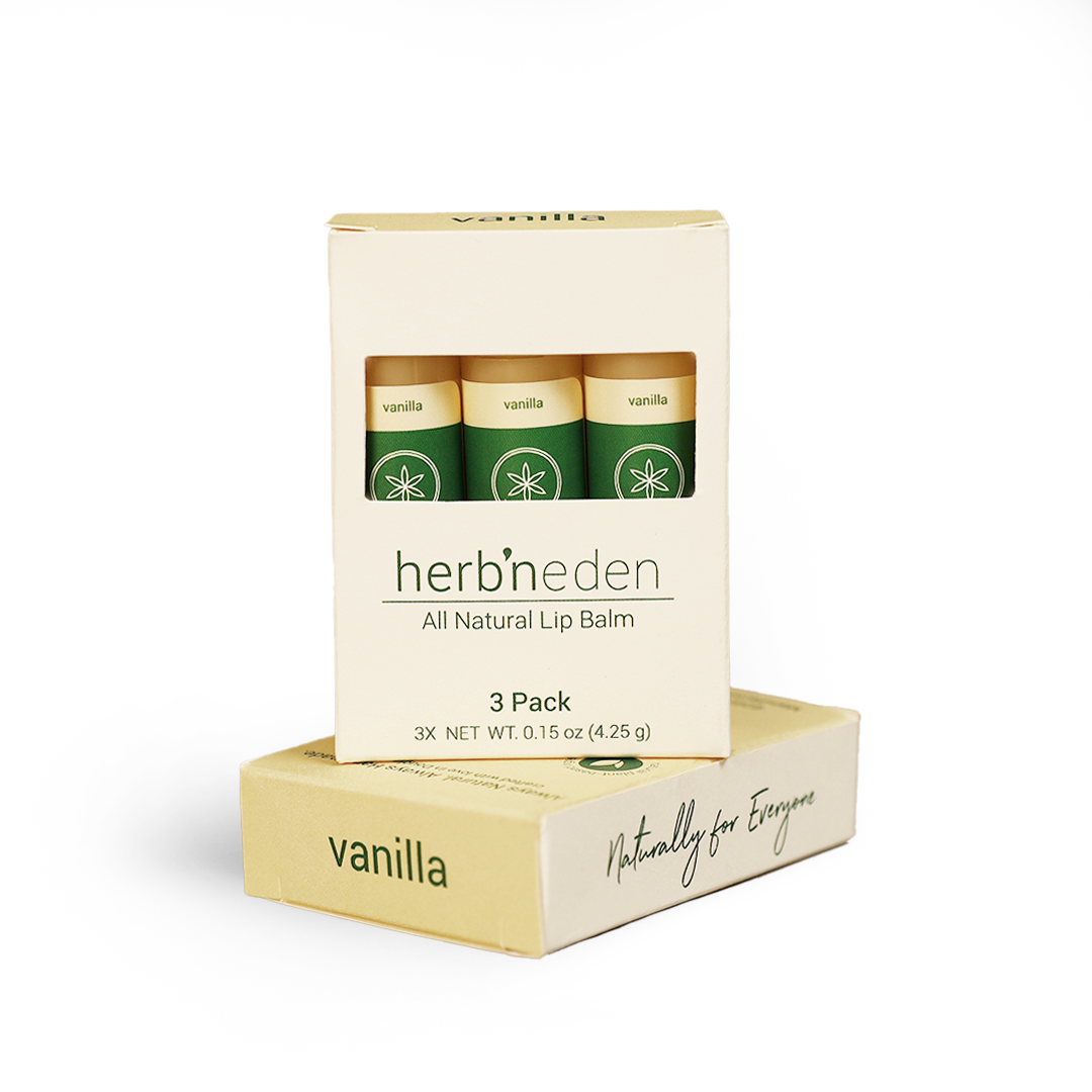 all natural vanilla lip balm 3 pack | herbneden