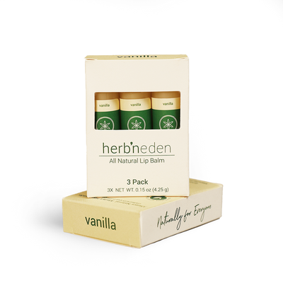 all natural vanilla lip balm 3 pack | herbneden